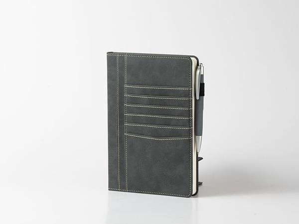 Пэчворк-ежедневники в кожаной обложке, контрастные цвета с карманами для карт, петля-держатель для ручек, 80 страниц в линейку